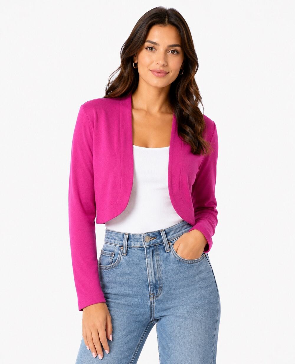 Vintage ‘90s Lloyd Williams 100% Cotton Pink Cropped Cardigan w/ Shoulder Pads